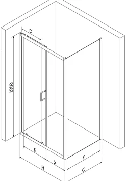 Paroi De Douche|Mexen Apia cabine de douche coulissante 100 x 90 cm, transparent, or - 840-100-090-50-00