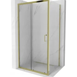 Mexen Apia cabine de douche coulissante 120 x 80 cm, transparent, or - 840-120-080-50-00
