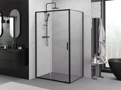 Cabine De Douche|Mexen Exo cabine de douche coulissante 110 x 70 cm, transparent, noire - 8151-110-070-70-00