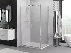 Paroi De Douche|Mexen Exo cabine de douche pivotante 100 x 75 cm, transparent, chrome - 8182-100-075-01-00