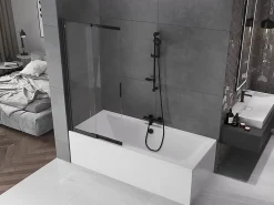 Mexen Fox paroi de douche 2 volets coulissante 85 x 150 cm, transparent, noir - 891-085-002-70-00