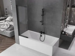Mexen Fox paroi de douche 2 volets coulissante 85 x 150 cm, transparent, noir - 891-085-002-70-00