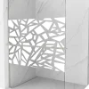 Mexen Kioto+ L paroi de douche avec étagère Walk-in 120 x 200 cm, motif blanc, nickel brossé - 800-120-123-97-85
