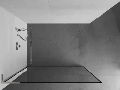 Cabine De Douche|Mexen Kioto L paroi de douche Walk-in 50 x 200 cm, cadre noir, nickel brossé - 800-050-103-97-70