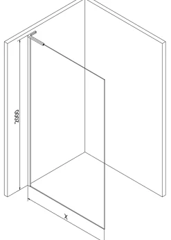Cabine De Douche|Mexen Kioto L paroi de douche Walk-in 50 x 200 cm, cadre noir, nickel brossé - 800-050-103-97-70