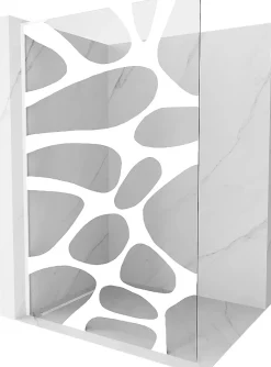 Mexen Kioto L paroi de douche Walk-in 70 x 200 cm, vague blanche, blanc - 800-070-103-20-97
