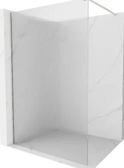 Mexen Kioto paroi de douche Walk-in 90 x 200 cm, rayures 8 mm, nickel brossé - 800-090-101-97-09