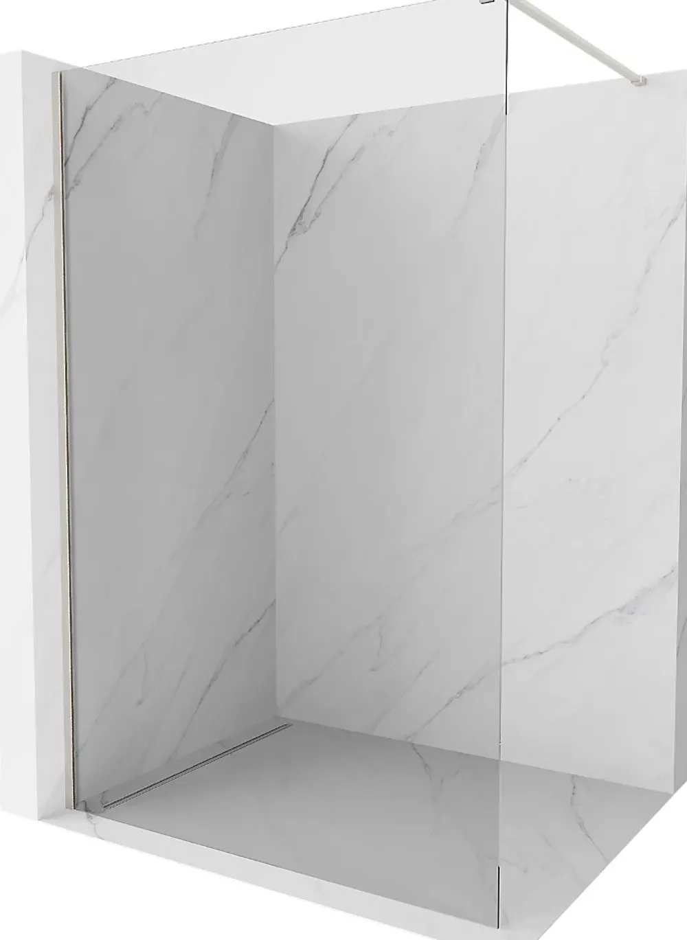 Cabine De Douche|Mexen Kioto paroi de douche Walk-in 55 x 200 cm, transparent 8 mm, nickel brossé - 800-055-101-97-00