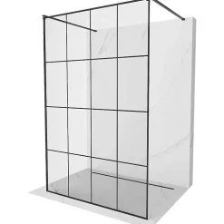 Cabine De Douche|Mexen Kioto paroi de douche autoportante 160 x 200 cm, grille noire 8 mm, noire - 800-160-002-70-77