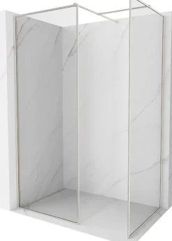 Cabine De Douche|Mexen Kioto-F paroi de douche Walk-in avec cadre 80 x 75 cm, transparent 8 mm, nickel brossé - 800-080-202-04-97-075