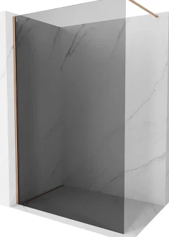 Mexen Kioto-X paroi de douche Walk-in 50 x 200 cm, graphite 10 mm, cuivre brossé - 800-050-101-65-40-X