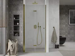 Porte De Douche|Mexen Lima porte de douche pliable 90 cm, transparent, doré - 856-090-000-50-00