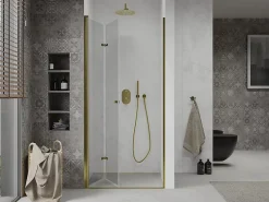Porte De Douche|Mexen Lima porte de douche pliable 90 cm, transparent, doré - 856-090-000-50-00