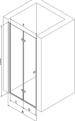 Mexen Lima porte de douche pliantes 60 cm, transparent, chrome - 856-060-000-01-00