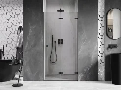 Mexen Lunar-F porte de douche pliante droite 65 cm, transparentes, noires - 836-065-000-70-00-P