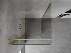 Mexen Mist-B cabine de douche pivotante 100 x 100 cm, transparent, or brossé - 8A2T-100-100-55-00