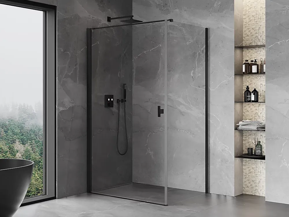 Mexen Mist-B cabine de douche pivotante 100 x 120 cm, transparent, noir - 8A2T-100-120-70-00
