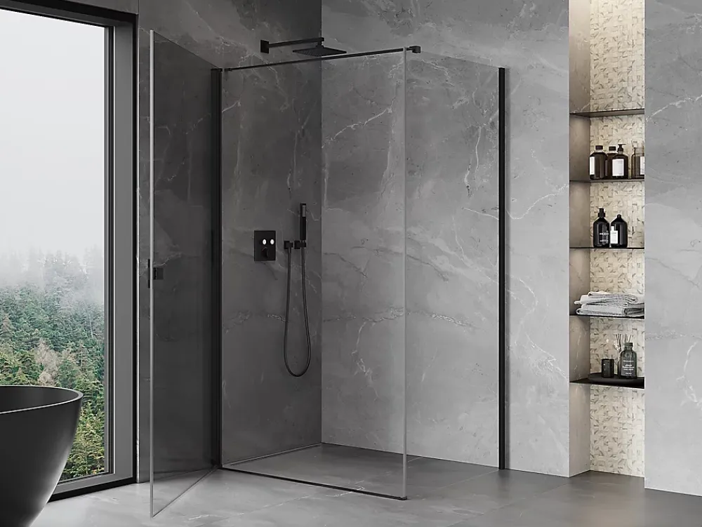 Mexen Mist-B cabine de douche pivotante 100 x 120 cm, transparent, noir - 8A2T-100-120-70-00