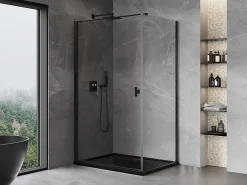 Mexen Mist-B cabine de douche pivotante 100 x 120 cm, transparent, noir - 8A2T-100-120-70-00