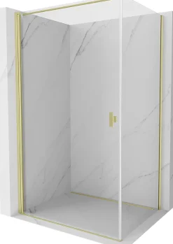 Mexen Mist-B cabine de douche pivotante 80 x 100 cm, transparent, or brossé - 8A2T-080-100-55-00