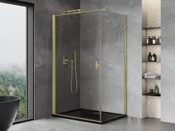 Mexen Mist-B cabine de douche pivotante 80 x 100 cm, transparent, or brossé - 8A2T-080-100-55-00
