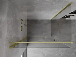 Mexen Mist-B cabine de douche pivotante 80 x 100 cm, transparent, or brossé - 8A2T-080-100-55-00