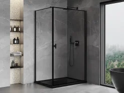 Cabine De Douche|Mexen Mist-B cabine de douche pivotante droite 70 x 80 cm, cadre noir, noir - 8A2T-070-080-70-70-P