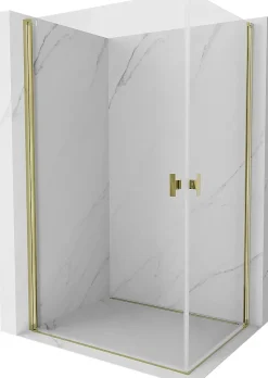 Cabine De Douche|Mexen Mist-B Duo cabine de douche pivotante 100 x 95 cm, transparent, doré - 8A2-100-095-50-00