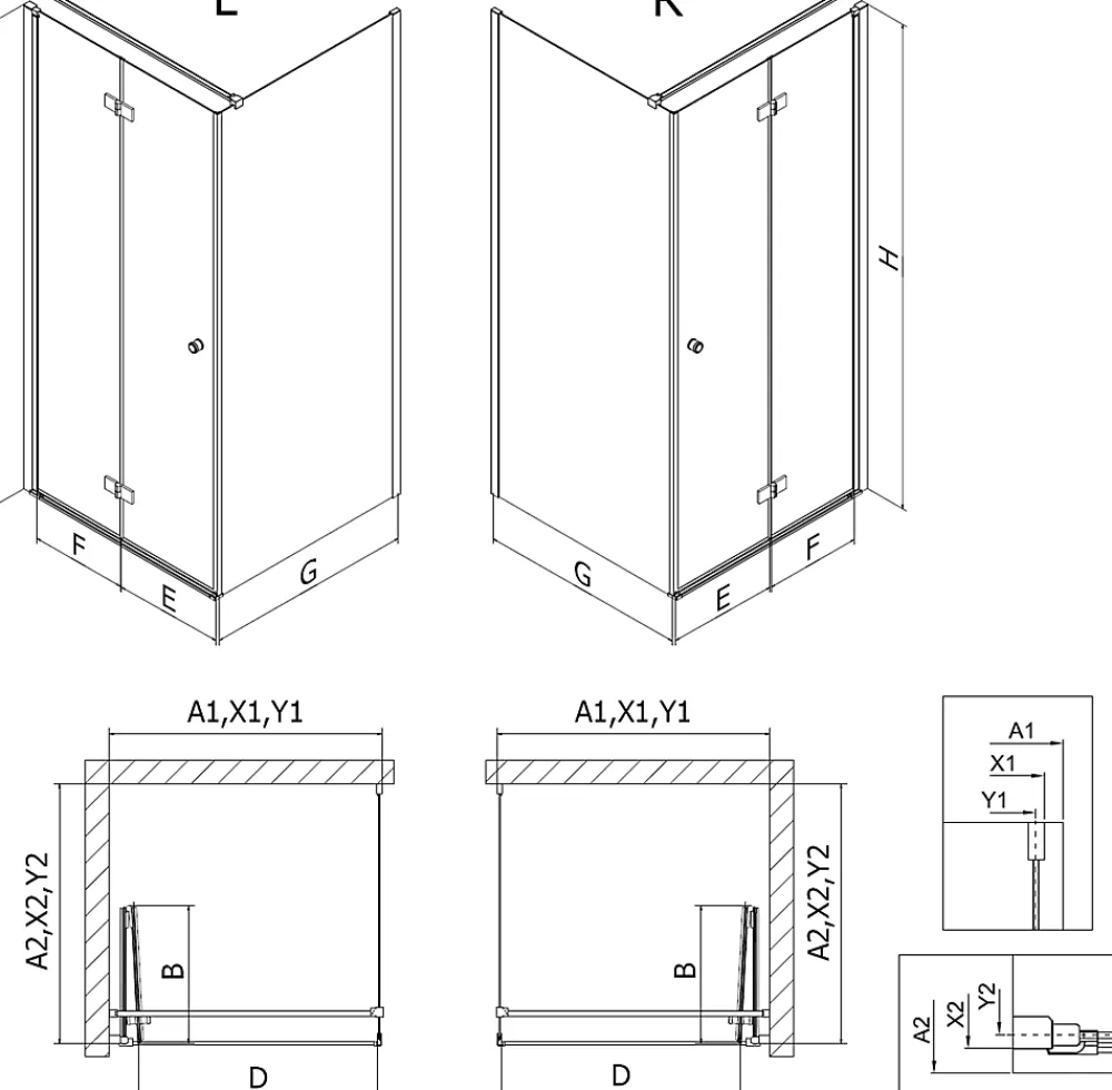 Mexen Mist-F cabine de douche pliante droite 90 x 70 cm, transparent, chrome - 8A6T-090-070-01-00-P