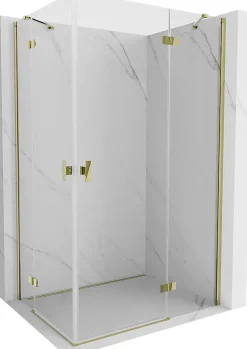 Mexen Mist-H Duo cabine de douche pivotante droite 80 x 110 cm, transparent, or - 8A5-080L-110P-50-00
