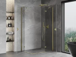 Mexen Mist-H Duo cabine de douche pivotante droite 80 x 110 cm, transparent, or - 8A5-080L-110P-50-00