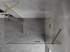 Mexen Mist-H Duo cabine de douche pivotante droite 80 x 110 cm, transparent, or - 8A5-080L-110P-50-00