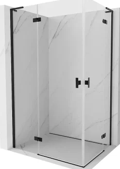 Mexen Mist-H L Duo cabine de douche battante gauche 110 x 90 cm, transparent, noir - 8A5L-110L-090P-70-00