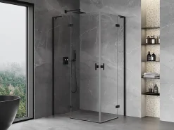 Mexen Mist-H L Duo cabine de douche battante gauche 110 x 90 cm, transparent, noir - 8A5L-110L-090P-70-00