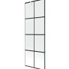 Mexen Next paroi de baignoire 1-volet 70 x 150 cm, grille noire, blanc - 895-070-000-00-77-20