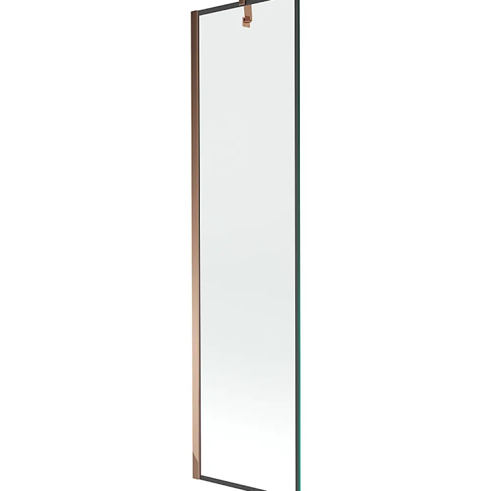 Paroi De Douche|Mexen Next paroi de douche à 1 volet 50 x 150 cm, cadre noir, or rose - 895-050-000-00-70-60