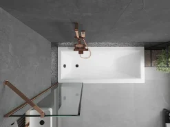 Paroi De Douche|Mexen Next paroi de douche à 1 volet 50 x 150 cm, cadre noir, or rose - 895-050-000-00-70-60