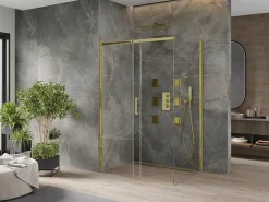 Mexen Omega cabine de douche coulissante 110 x 80 cm, transparent, dorée - 825-110-080-50-00