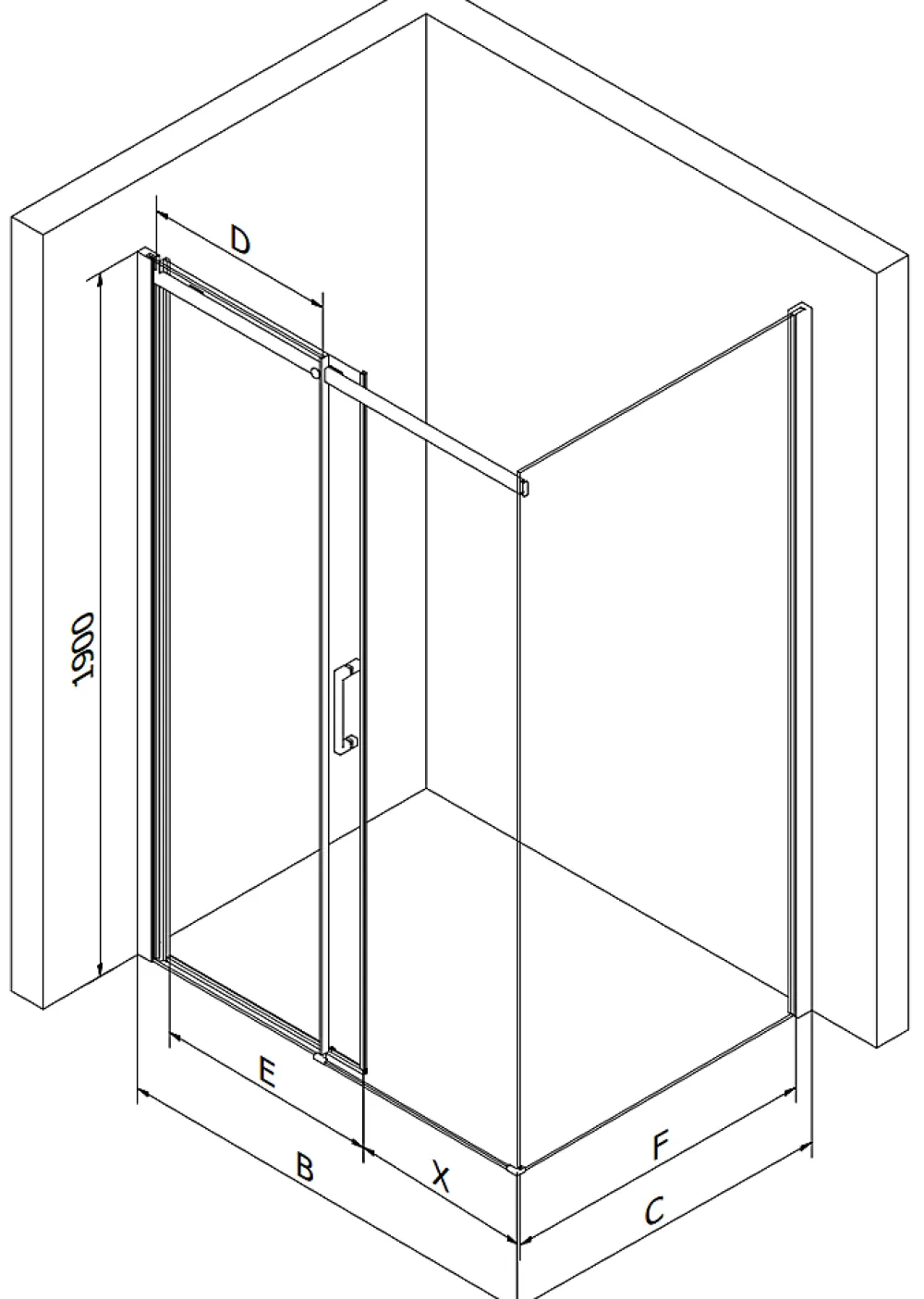 Mexen Omega cabine de douche coulissante 110 x 80 cm, transparent, dorée - 825-110-080-50-00