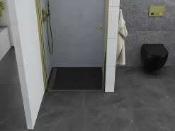 Porte De Douche|Mexen Pretoria porte de douche pivotante 70 cm, transparent, dorée - 852-070-000-50-00