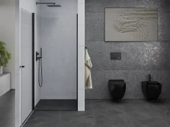 Mexen Pretoria porte de douche pivotante 70 cm, transparent, noir - 852-070-000-70-00