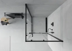 Mexen Rio cabine de douche carrée 90 x 90 cm, transparente, noire - 860-090-090-70-00