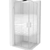 Paroi De Douche|Mexen Rio cabine de douche carrée 80 x 80 cm, bandes blanches, chrome - 860-080-080-01-20