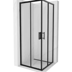 Cabine De Douche|Mexen Rio cabine de douche carrée 80 x 80 cm, transparente, noire - 860-080-080-70-00