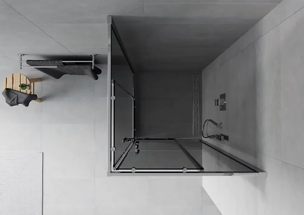 Paroi De Douche|Mexen Rio cabine de douche carrée 80 x 80 cm, graphite, chrome - 860-080-080-01-40
