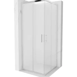 Paroi De Douche|Mexen Rio cabine de douche carrée 80 x 80 cm, givrée, chrome - 860-080-080-01-30