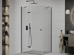 Paroi De Douche|Mexen Roma cabine de douche pivotante 100 x 80 cm, transparent, noire - 854-100-080-70-00