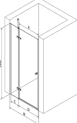 Porte De Douche|Mexen Roma porte de douche pivotante 95 cm, transparent, chrome - 854-095-000-01-00