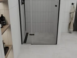 Porte De Douche|Mexen Roma porte de douche pivotante 110 cm, transparentes, noires - 854-110-000-70-00