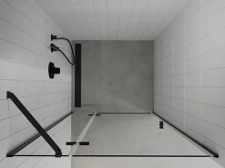 Porte De Douche|Mexen Roma porte de douche pivotante 110 cm, transparentes, noires - 854-110-000-70-00